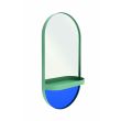Wallmirror oval with tray - Mint