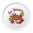 Assiettes à pizza en porcelaine 31 cm Saturnia décor La pizza X26