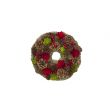 Cosy @ Home Couronne Rouge-vert Rond Bois 25x25xh8 P