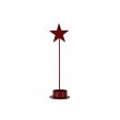 Bougeoir Star Filled Rouge Fonce 6x6xh21 ,3cm Allonge Metal