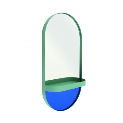Wallmirror oval with tray - Mint