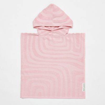 Sunnylife Kids SwimtimeTerry Beach Hooded Towel 6-9 Surf- Ice Pink