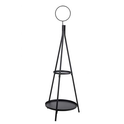 Cosy @ Home Etagere Cone Noir 28x28xh79cm Rond Metal