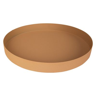 Plateau Taupe 40x40xh4,5cm Rond Metal