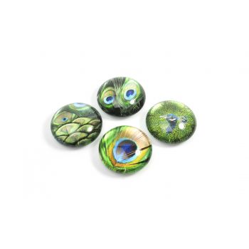 Magnet Eye - Peacock - set of 4 assorted