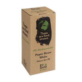 Pailles en papier compostables Fiesta Green blanches