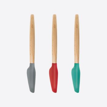 Dotz spatule avec poignée en hêtre rouge; gris ou bleu aqua 27cm