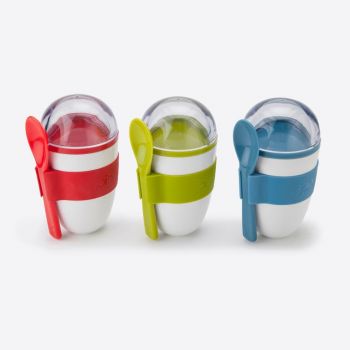 Joie Yoghurt On The Go boîte - 2 comp. et cuillère vert; bleu ou rouge 228ml
