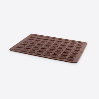 Lékué tapis de cuisson en silicone pour 24 macarons brun 40x30x0.3cm