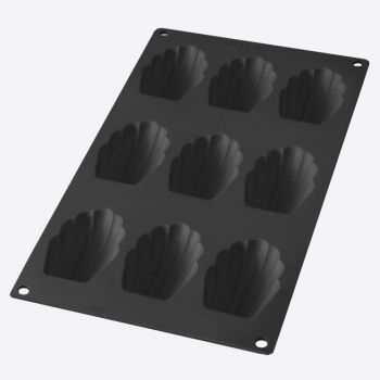 Lékué moule en silicone pour 9 madeleines noir 7x4.7x1.7cm