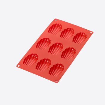 Lékué moule en silicone pour 9 madeleines rouge 7x4.7x1.7cm
