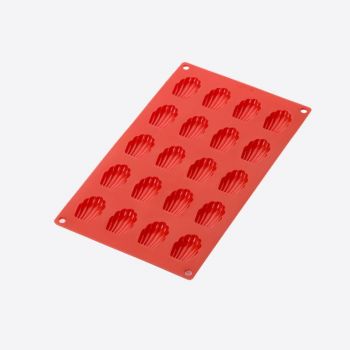 Lékué moule en silicone pour 20 madeleines rouge 4.2x2.9x1.1cm