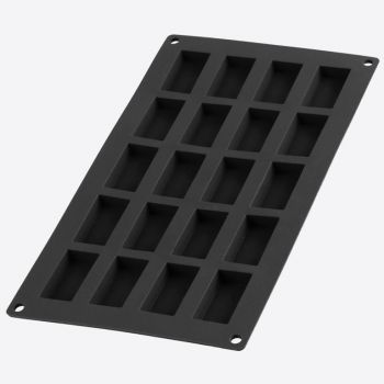 Lékué moule en silicone pour 20 financiers noir 8.5x4.3x1.2cm