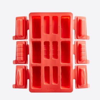 Lékué moule pour 6 mini bûches cylindriques en silicone rouge 29x17x3.6cm