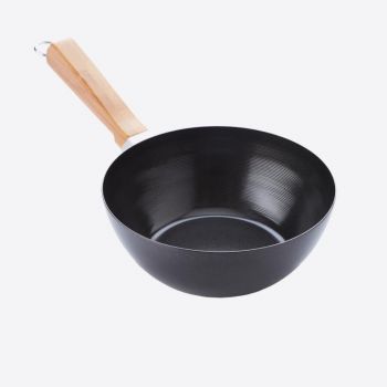 Point-Virgule wok en acier carbone avec revêtement anti-adhérent ø 20cm