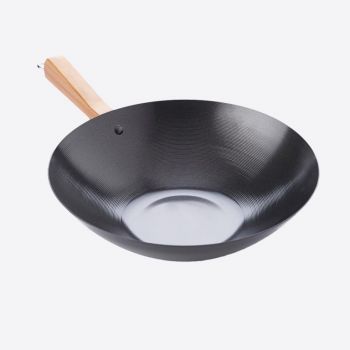 Point-Virgule wok en acier carbone avec revêtement anti-adhérent ø 30cm