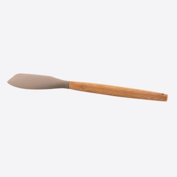 Point-Virgule spatule en silicone avec poignée en bambou taupe 31.6cm