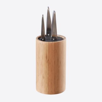 Point-Virgule bloc à couteaux en bambou rond sans couteaux ø 12cm H 22cm