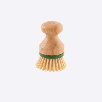 Point-Virgule brosse à vaisselle en bambou avec tête amovible ø 6.5cm H 9cm