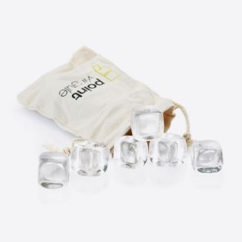Point-Virgule set de 6 glaçons en cristal avec pochette
