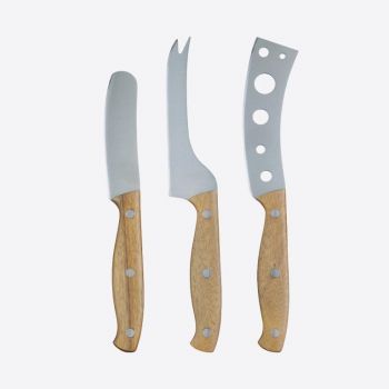 Point-Virgule set de 3 couteaux à fromage avec poignée en bois d'acacia