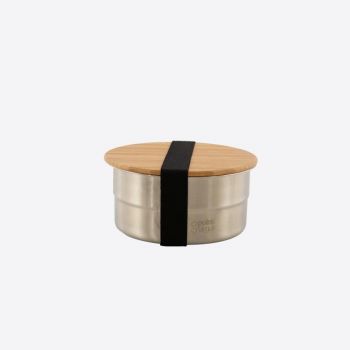 Point-Virgule boîte à lunch ronde en inox avec couvercle en bambou 850ml