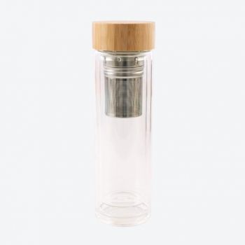 Point-Virgule bouteille à thé en verre à double paroi avec infuseur en inox 420ml