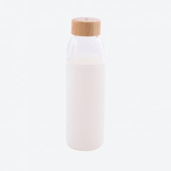 Point-Virgule bouteille en verre avec manchon en silicone blanc 580ml