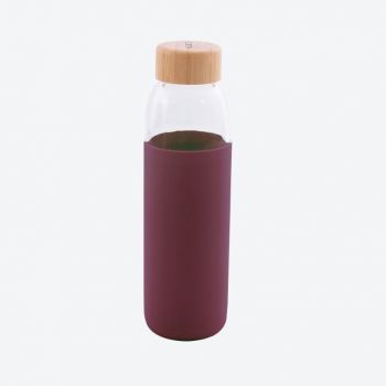 Point-Virgule bouteille en verre avec manchon en silicone rouge vin 580ml