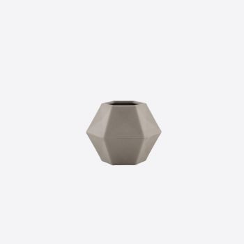 Point-Virgule vase géométrique en fibre de bambou gris ciment 10.8x9.5x8cm