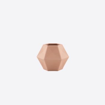 Point-Virgule vase géométrique en fibre de bambou rose poudré 10.8x9.5x8cm