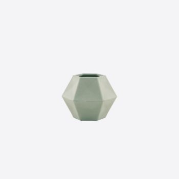 Point-Virgule vase géométrique en fibre de bambou vert sauge 10.8x9.5x8cm