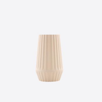 Point-Virgule vase rainuré en fibre de bambou blanc cassé ø 9.2cm H 15.2cm