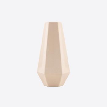 Point-Virgule vase géométrique en fibre de bambou blanc cassé 10.8x9.5x20cm