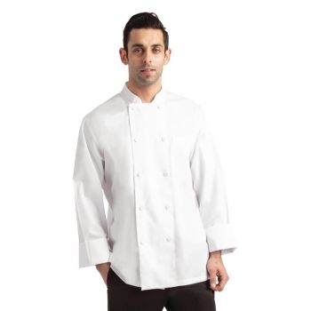 Veste de cuisine mixte blanche à manches longues Chef Works Calgary Cool Vent L