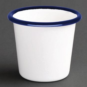 Pot à sauce en acier émaillé bleu et blanc Olympia 114ml