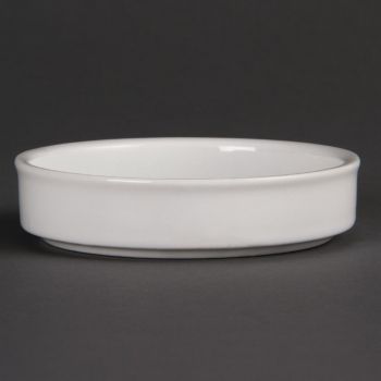 Plats empilables en porcelaine blanche Olympia 102mm