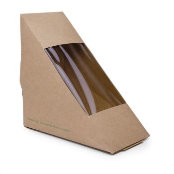 Boîtes sandwichs triangles kraft standards Vegware 65mm (x500)