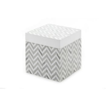 Cosy @ Home Boite Zigzag Gris-blanc 10x10x10cm