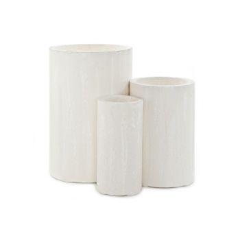 Cosy & Trendy Set3 Vase Cylindre Antique Blanc 40x40xh
