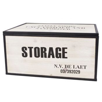 Cosy @ Home Storage Box Noir Bois 34x24xh18cm