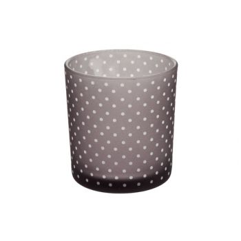 Cosy @ Home Bougeoir Grey Dots D7xh8cm Glass