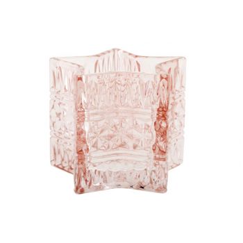 Cosy @ Home Star Bougeoir Verre Rose D10xh8cm