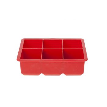 Cosy & Trendy Bac A Glacons Cube Rouge  6pc 16x11x5cm