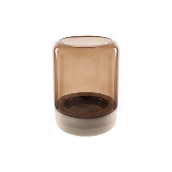 Cosy @ Home Lanterne Brun Cylindrique Verre 15x15xh2