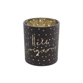 Cosy @ Home Bougeoir Noir Rond Verre 7x7xh8