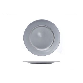Cosy @ Home Assiette Glossy Argent Rond 33x33xh2cm