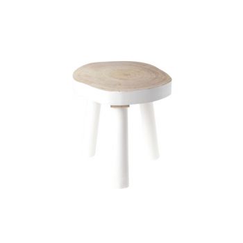 Cosy @ Home Table D'appoint Blanc Rond Bois 27x23xh2