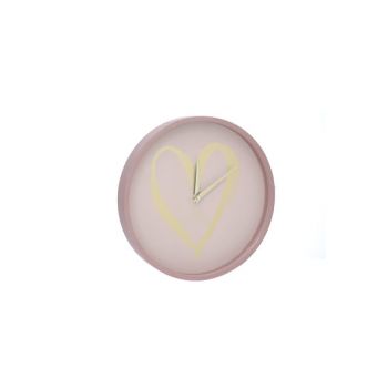 Cosy @ Home Horloge Rose Rond Bois 30x30xh3