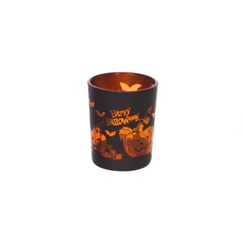 Cosy @ Home Bougeoir Noir Rond Verre 0x5,6xh6,7
